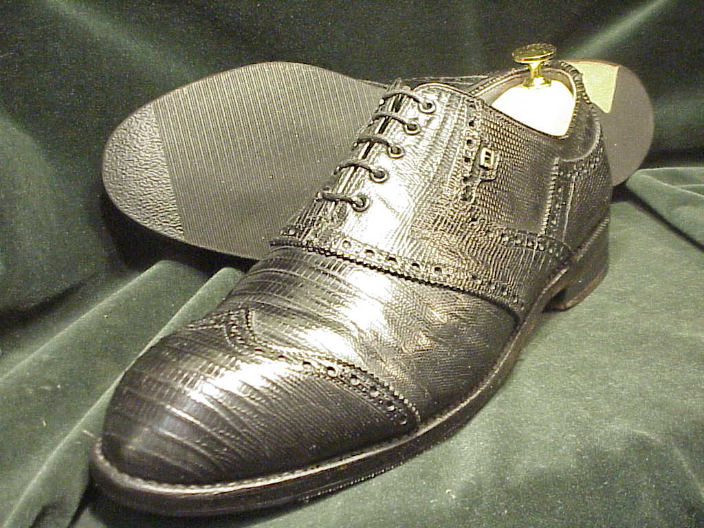 *Custom-Order FOOTJOY Eidechsenleder-Lizard Full Brogue STREET Oxford: US 12EE (46EE) - Image 7