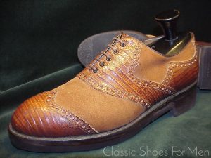 *Near new - FOOTJOY All-Weather Lizard/Suede Spectator Oxford: US 8.5D (41.5D)
