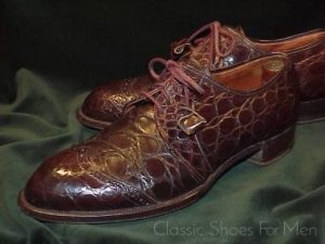 *Restored FOOTJOY Alligator Wing-Tip Derby, Circa 1960: US 9D (42D)
