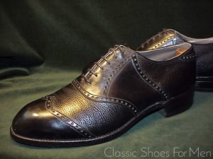 *Near new - FOOTJOY "Black on Black" Full Brogue SPECTATOR Saddle Oxford: US 9D-9.5C (42D-42.5C)