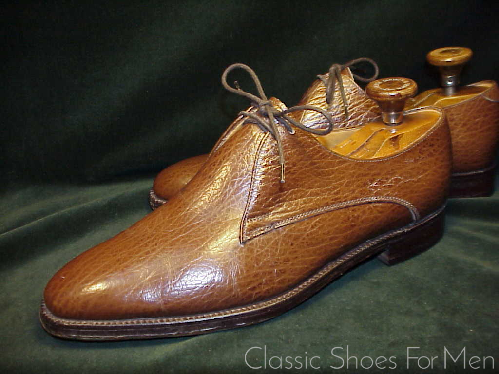 *Vintage GRENSON Exotic African WATER BUFFALO 2-Eyelet Derby: 44D/E (US 10.5D/E)