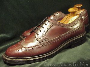 *FINE -Vintage HANOVER U.S.A, L. B. Sheppard Signatures, Full Brogue Derby, Circa 1980: US 8D (41D)