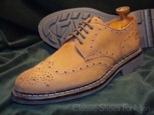 *NEW - HESCHUNG, France, All-Weather Suede "Goiser-Norwegian" Full Brogue: 44D (US 10.5D)