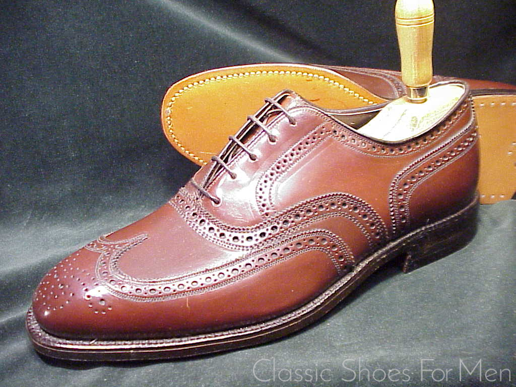 *NEW - JOHNSTON & MURPHY "Cigar" SHELL CORDOVAN Full Brogue Oxford, Circa 1980: US 10D (43-43,5D) - Image 14
