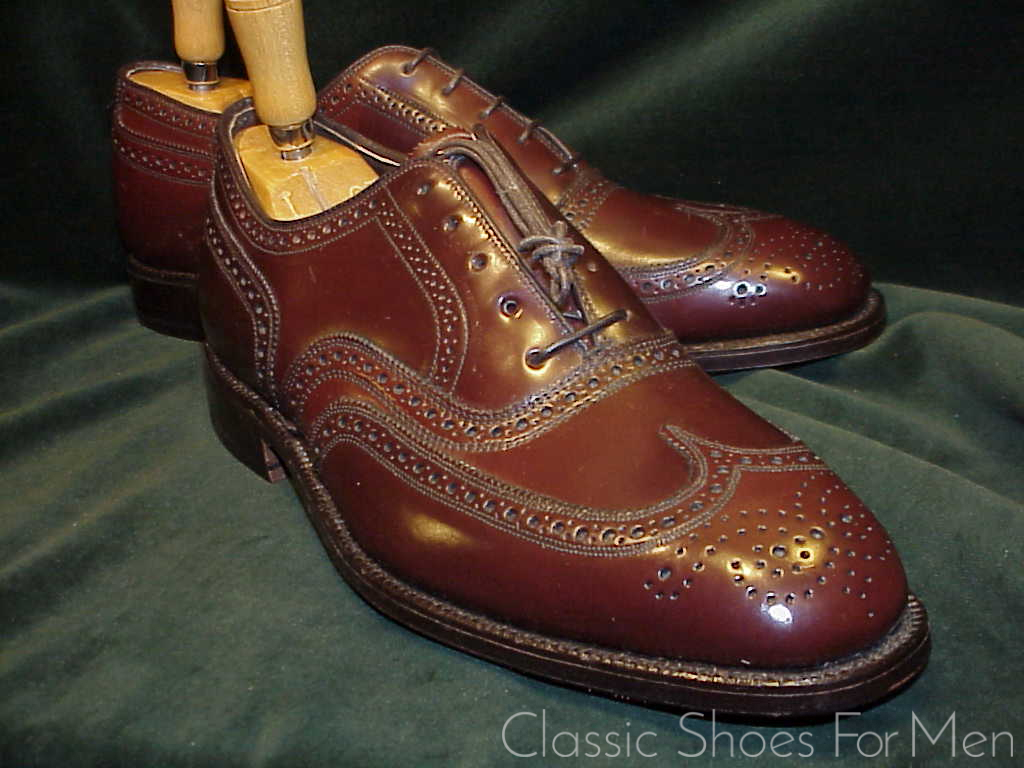*NEW - JOHNSTON & MURPHY "Cigar" SHELL CORDOVAN Full Brogue Oxford, Circa 1980: US 10D (43-43,5D) - Image 11