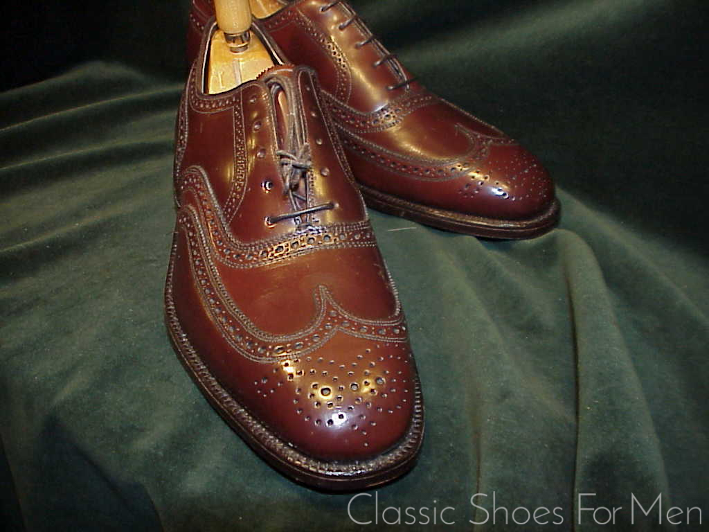 *NEW - JOHNSTON & MURPHY "Cigar" SHELL CORDOVAN Full Brogue Oxford, Circa 1980: US 10D (43-43,5D) - Image 6