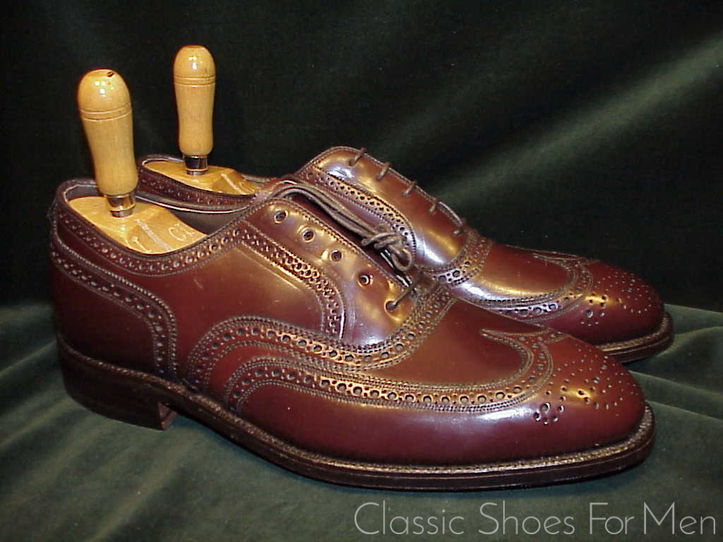 *NEW - JOHNSTON & MURPHY "Cigar" SHELL CORDOVAN Full Brogue Oxford, Circa 1980: US 10D (43-43,5D) - Image 7