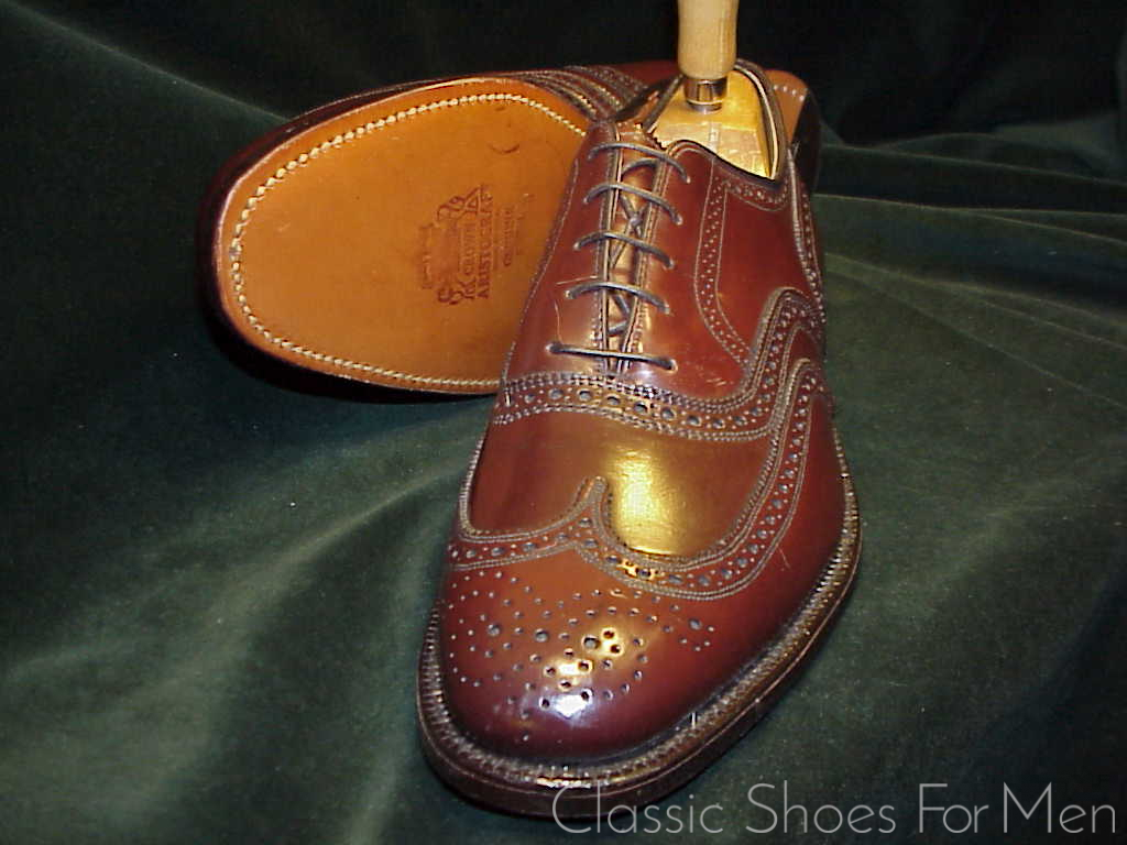 *NEW - JOHNSTON & MURPHY "Cigar" SHELL CORDOVAN Full Brogue Oxford, Circa 1980: US 10D (43-43,5D) - Image 4
