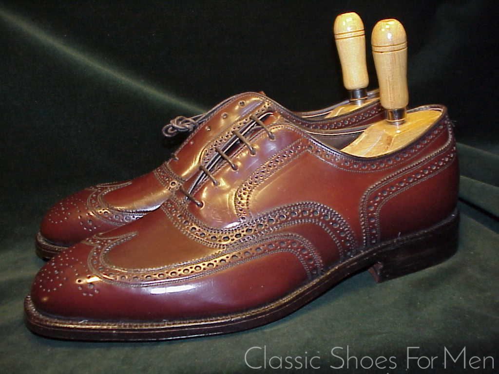 *NEW - JOHNSTON & MURPHY "Cigar" SHELL CORDOVAN Full Brogue Oxford, Circa 1980: US 10D (43-43,5D) - Image 9