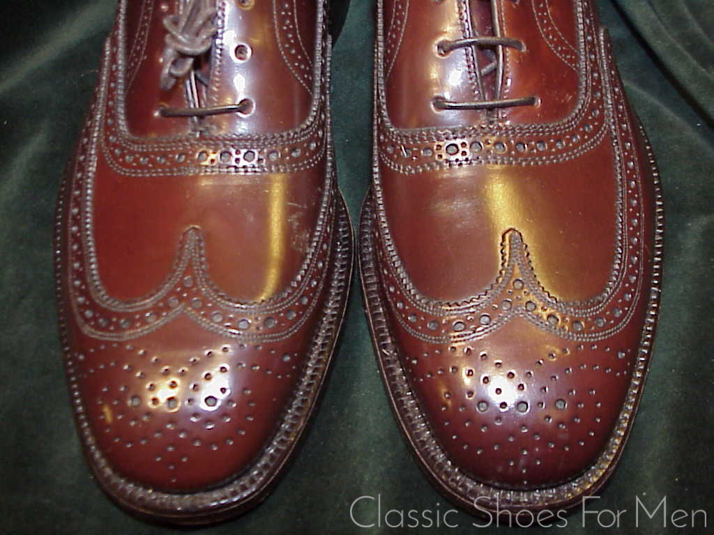 *NEW - JOHNSTON & MURPHY "Cigar" SHELL CORDOVAN Full Brogue Oxford, Circa 1980: US 10D (43-43,5D) - Image 8