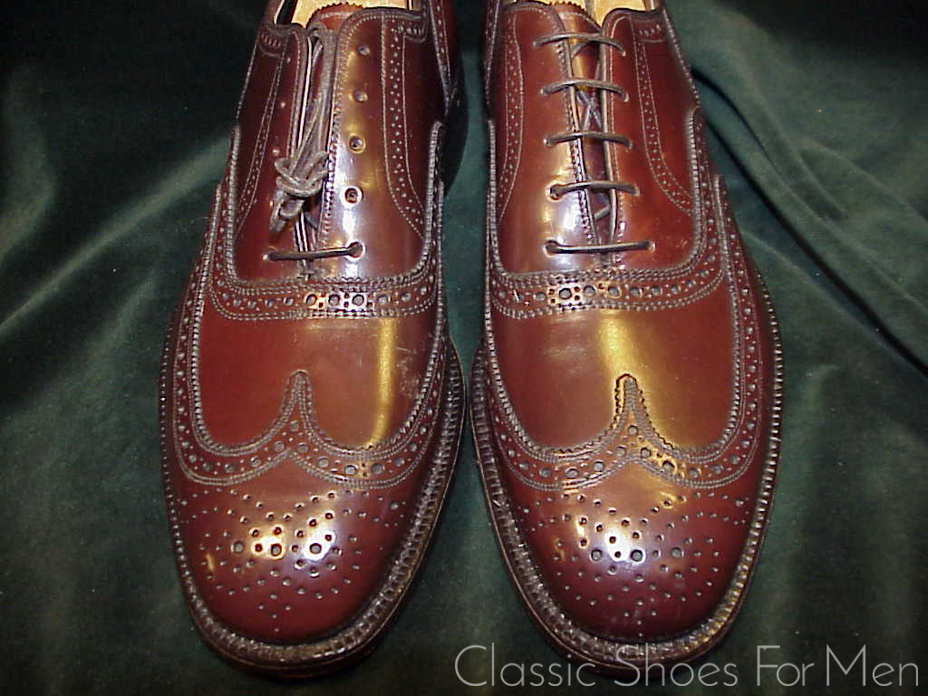 *NEW - JOHNSTON & MURPHY "Cigar" SHELL CORDOVAN Full Brogue Oxford, Circa 1980: US 10D (43-43,5D) - Image 5