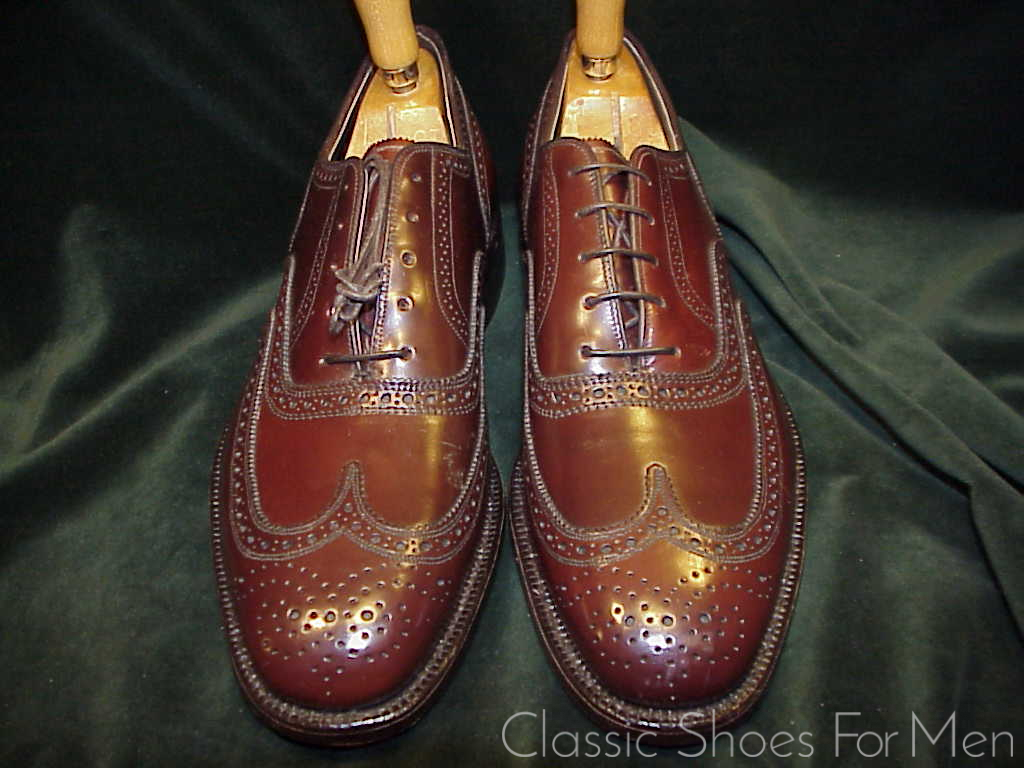 *NEW - JOHNSTON & MURPHY "Cigar" SHELL CORDOVAN Full Brogue Oxford, Circa 1980: US 10D (43-43,5D) - Image 2