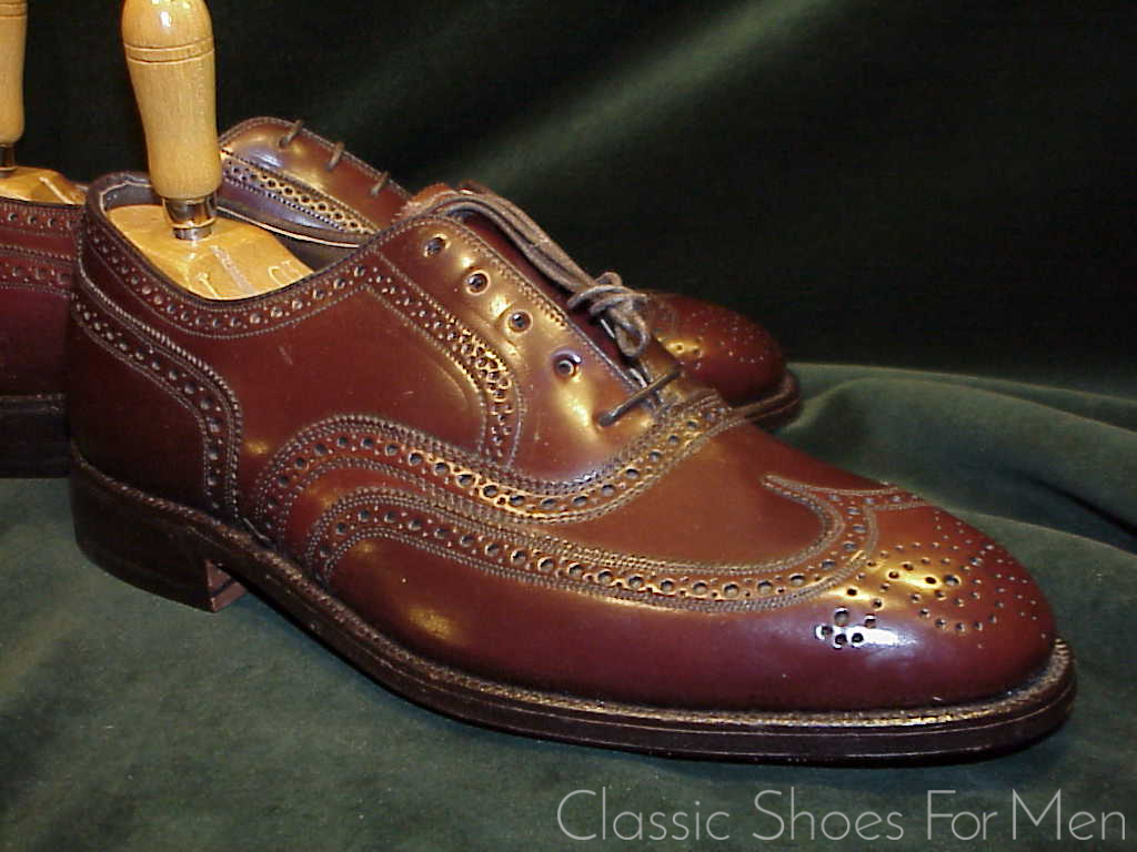 *NEW - JOHNSTON & MURPHY "Cigar" SHELL CORDOVAN Full Brogue Oxford, Circa 1980: US 10D (43-43,5D) - Image 3