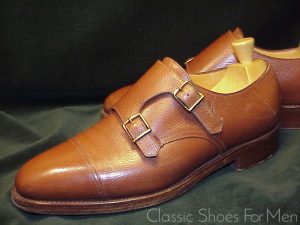 *Near new- JOHN LOBB, Scotch Grain Calf, Double Sole, DOUBLE MONK, "William"; 42E (UK 8EE) (US 9E).
