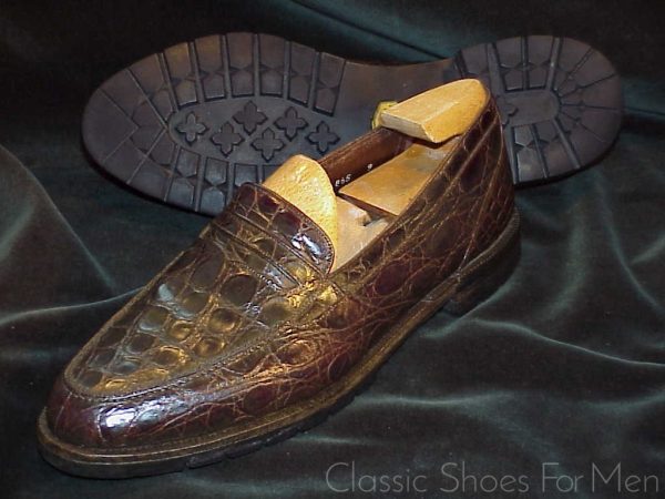 Vintage Exotic Crocodile and Calf Johnston Murphy Mens Brown Dress Shoes Loafers 00000000_zi_de54a809-6aa5-49a5  main image 3