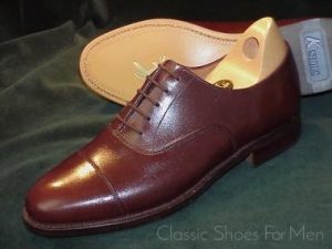 *NEW - K SHOES, England, Cap-Toe Officer's Dress Oxfords, Circa 2000:41.5-42D/E
