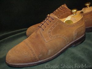 [Central European Master Series] *LUDWIG REITER Suede 5-Eyelet, Cap-Toe Brogue, "Theresianer", Circa 1990: 42.5D (US 9.5D)