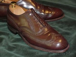 *Vintage  Brown SHELL CORDOVAN Full Brogue Oxford, Circa 1950: US 8D (41D)