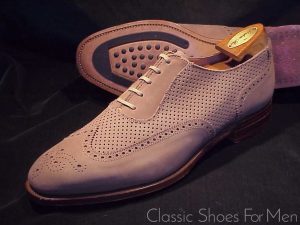*Near new - CROCKETT & JONES for PEAL & CO., Brooks Bros. Perforated Suede Full Brogue Oxford: 44.5D (US 11D)