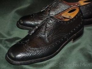 *Allen Edmonds Sharkskin Full Brogue, Circa 1970, 43-43,5D