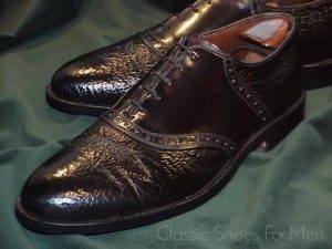 *ALLEN EDMONDS Haifisch-Sharkskin & Cordovan Saddle Oxford, Circa 1970: 42E