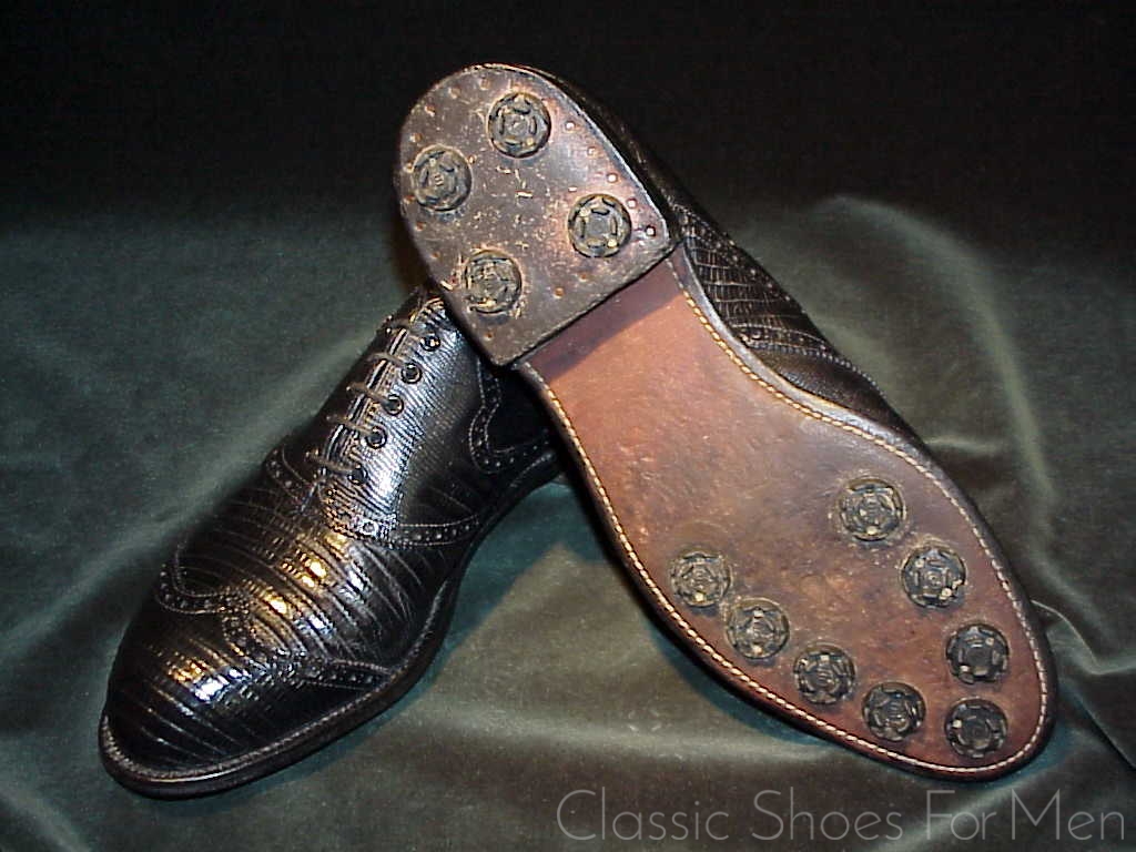 *Near new - Vintage FOOTJOY Custom LIZARD Full Brogue GOLF/STREET Oxford: 44D (US 10.5D) - Image 7