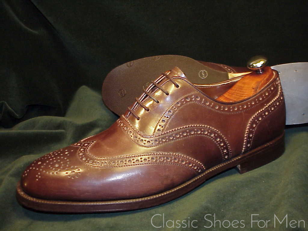 *NEW - Bespoke MAYER, Hong Kong, "Cigar" SHELL CORDOVAN Full Brogue Oxford: 45-46D