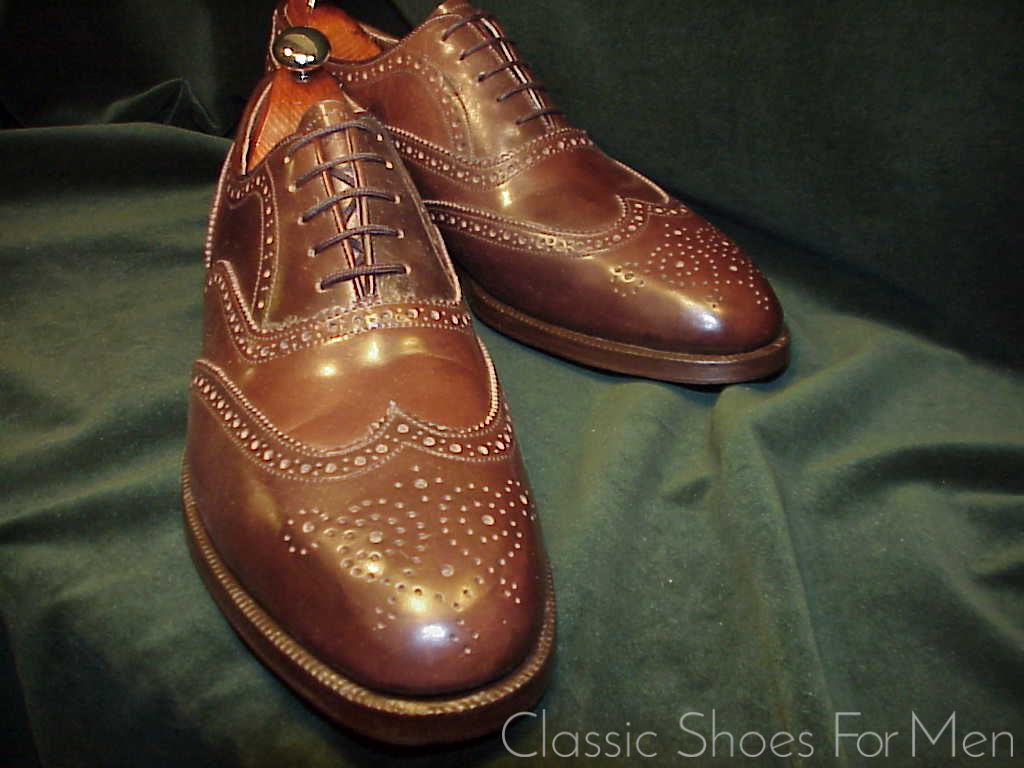 *NEW - Bespoke MAYER, Hong Kong, "Cigar" SHELL CORDOVAN Full Brogue Oxford: 45-46D - Image 6