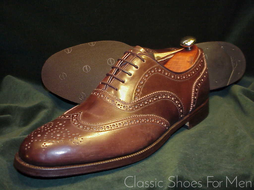 *NEW - Bespoke MAYER, Hong Kong, "Cigar" SHELL CORDOVAN Full Brogue Oxford: 45-46D - Image 12