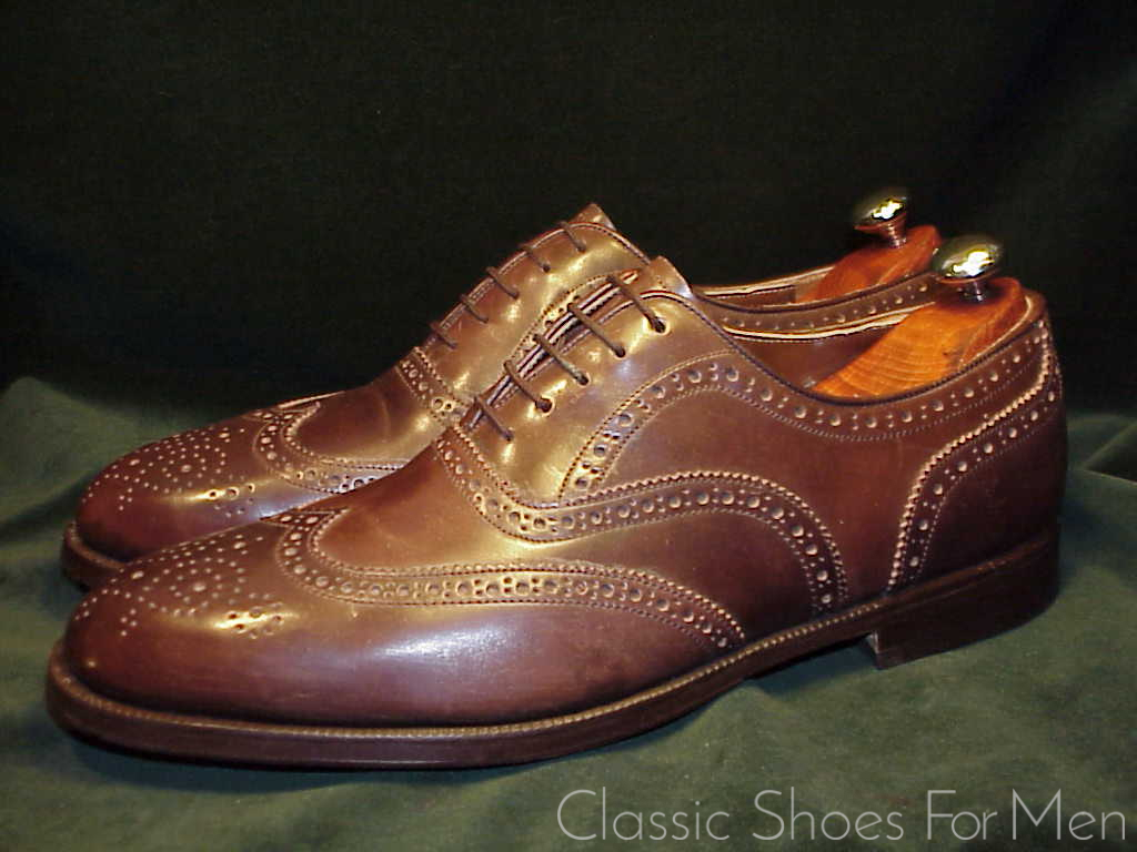 *NEW - Bespoke MAYER, Hong Kong, "Cigar" SHELL CORDOVAN Full Brogue Oxford: 45-46D - Image 9
