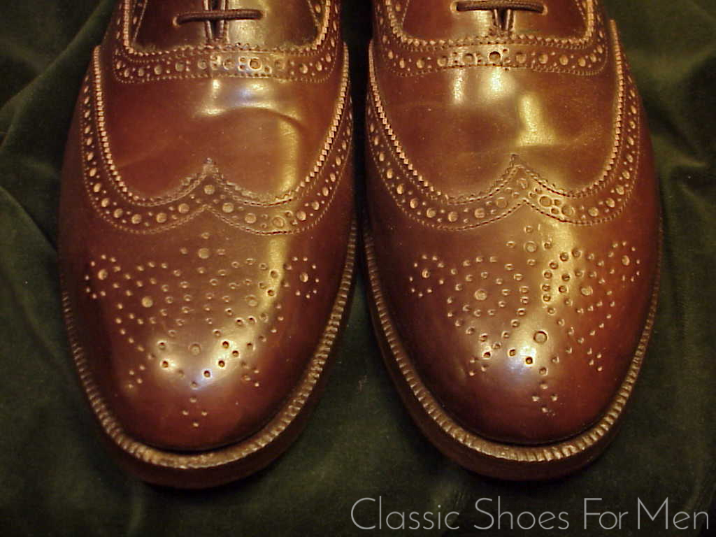 *NEW - Bespoke MAYER, Hong Kong, "Cigar" SHELL CORDOVAN Full Brogue Oxford: 45-46D - Image 8