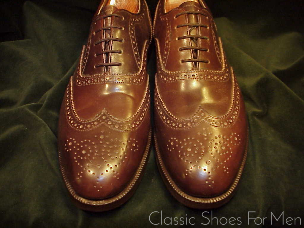 *NEW - Bespoke MAYER, Hong Kong, "Cigar" SHELL CORDOVAN Full Brogue Oxford: 45-46D - Image 5