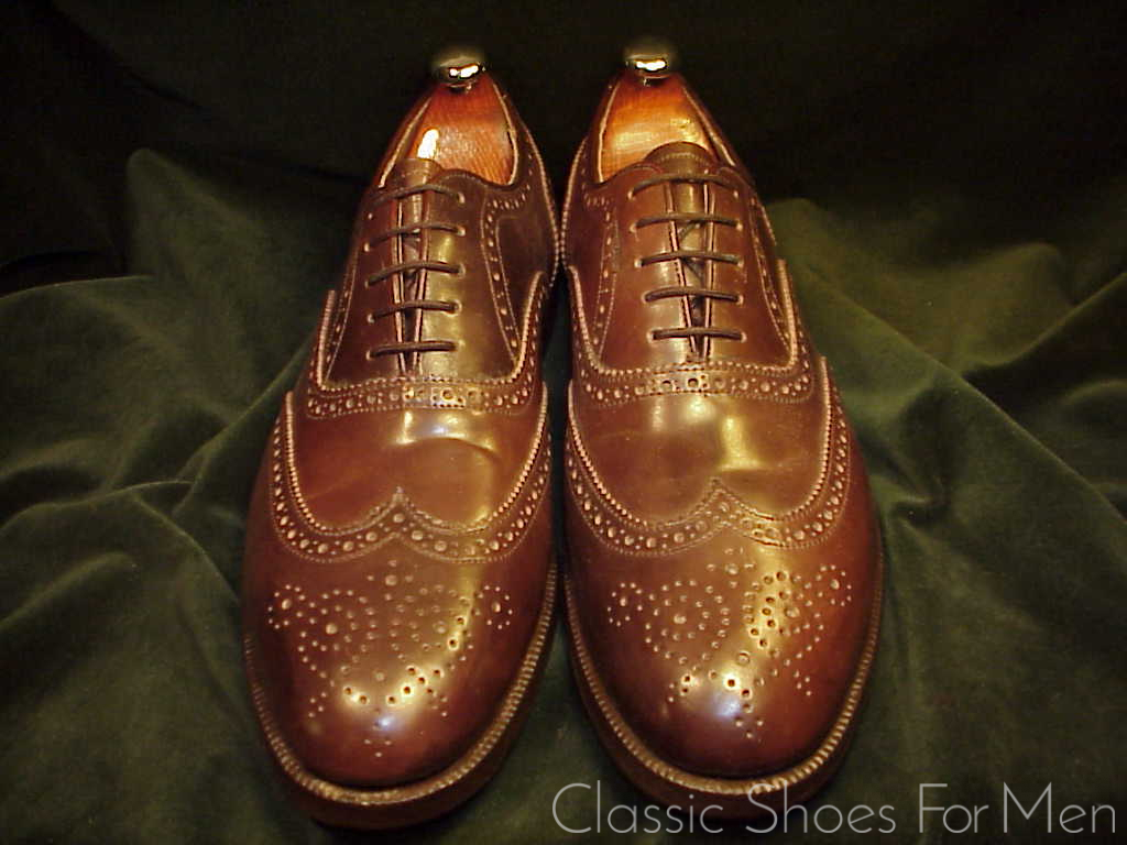 *NEW - Bespoke MAYER, Hong Kong, "Cigar" SHELL CORDOVAN Full Brogue Oxford: 45-46D - Image 2
