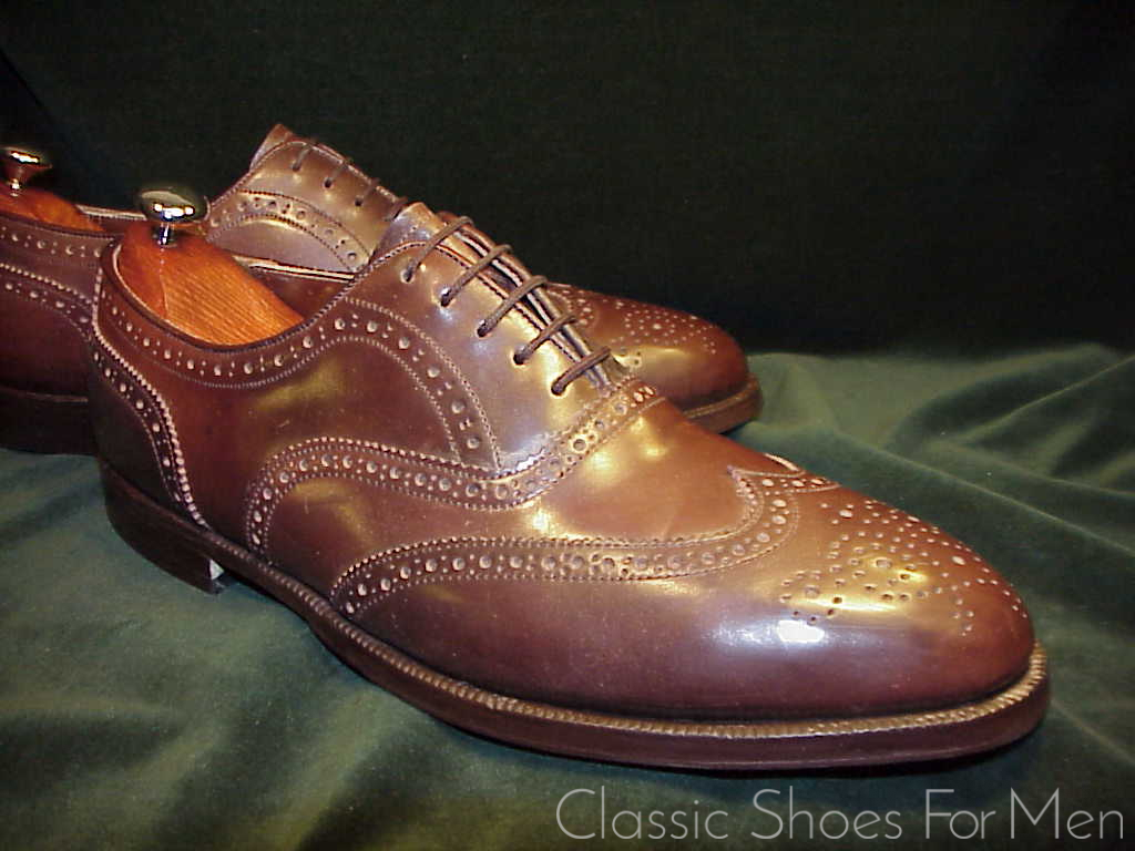 *NEW - Bespoke MAYER, Hong Kong, "Cigar" SHELL CORDOVAN Full Brogue Oxford: 45-46D - Image 3