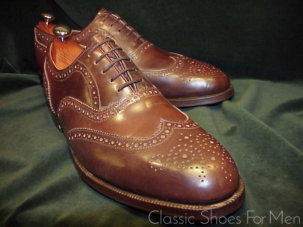 *NEW - Bespoke MAYER, Hong Kong, "Cigar" SHELL CORDOVAN Full Brogue Oxford: 45-46D - Image 10