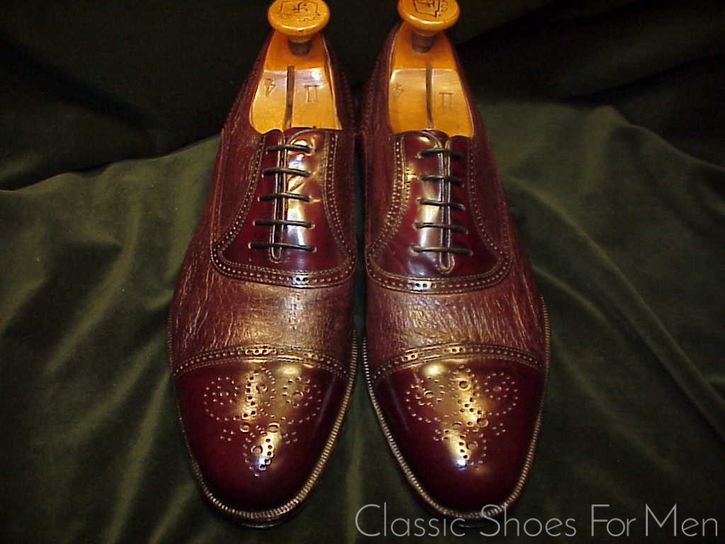 MORESCHI Goatskin Cap-Toe Oxford Brogue Spectator: 46.5D display picture 1