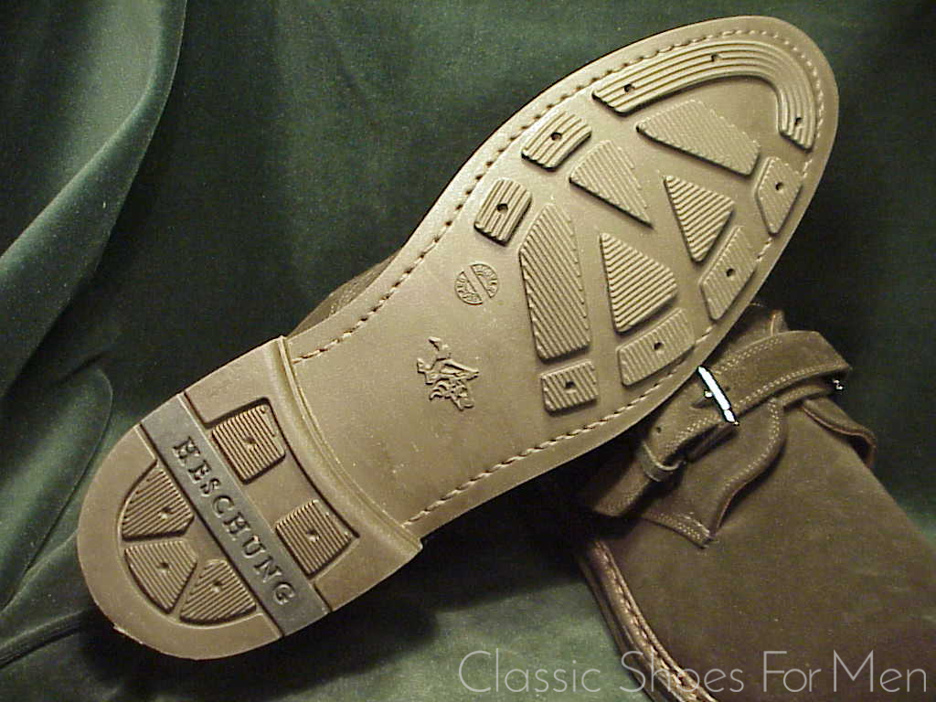 *NEW-HESCHUNG, France, Black Suede, All-Weather "Goiser" Saddle Monk Strap: 44.5-45D (US 11-11.5D) - Image 12