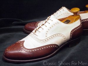 +Antique NUNN-BUSH Suede, Full Brogue Oxford Spectator, Circa 1930: US 8.5D (41.5D)