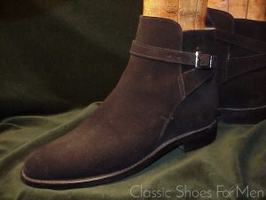 *CROCKETT & JONES for Peal & Co. (Brooks Brothers) Black Suede Jodhpur Boot: 41-41.5D (US 8-8.5D)