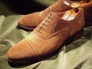*CROCKETT & JONES for PEAL & CO., Brooks Brothers Suede Half Brogue: US 11D (44.5D)