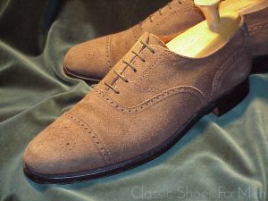*CROCKETT & JONES for PEAL & CO., Brooks Bros. Suede Half Brogue: 44.5D (US11D)