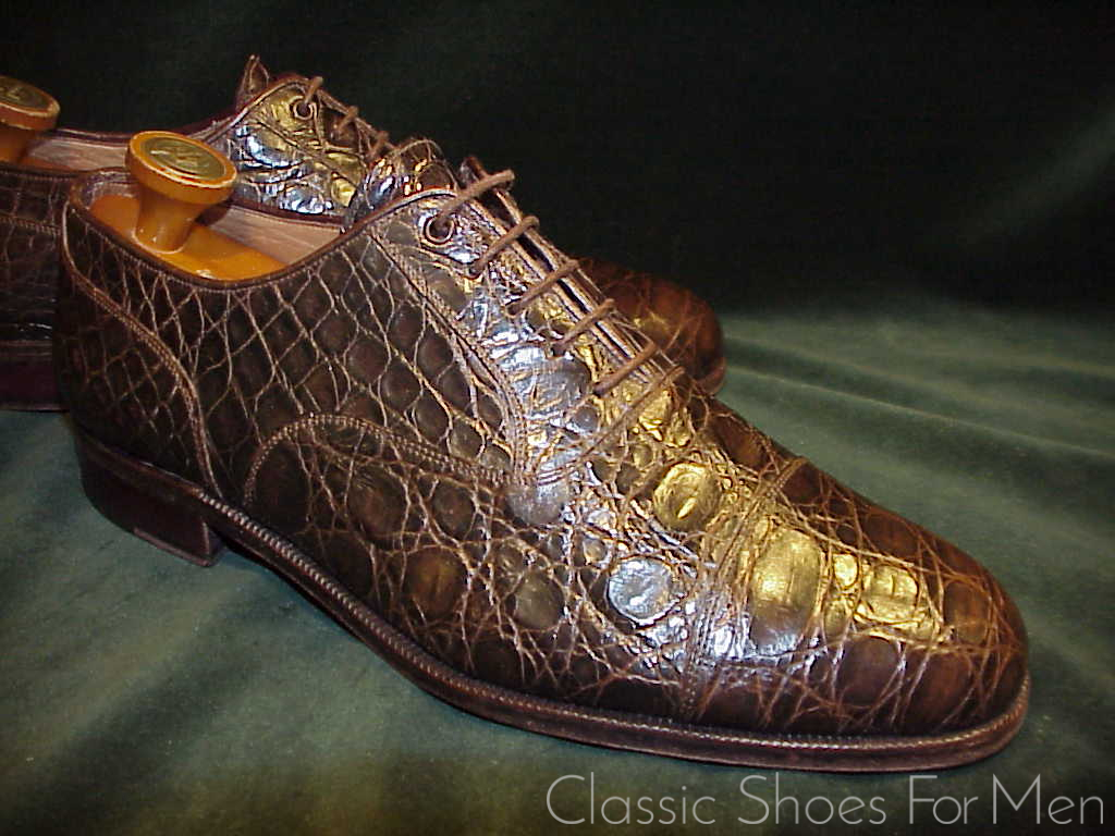 +Very Fine - Vintage CARMINA -PEPE ALBALADEJO Alligator Cap-Toe Oxford: US 9E (42E) - Image 3