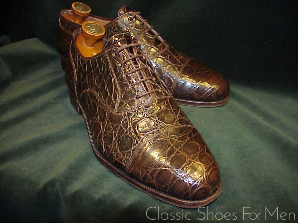 +Very Fine - Vintage CARMINA -PEPE ALBALADEJO Alligator Cap-Toe Oxford: US 9E (42E) - Image 10