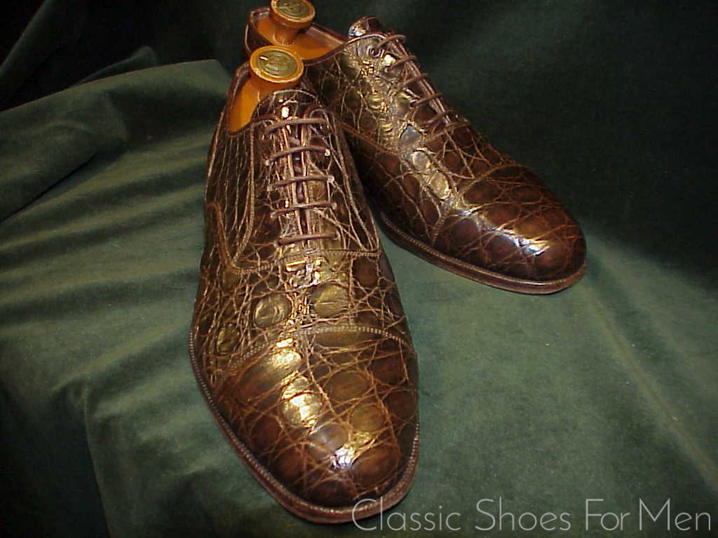+Very Fine - Vintage CARMINA -PEPE ALBALADEJO Alligator Cap-Toe Oxford: US 9E (42E) - Image 4