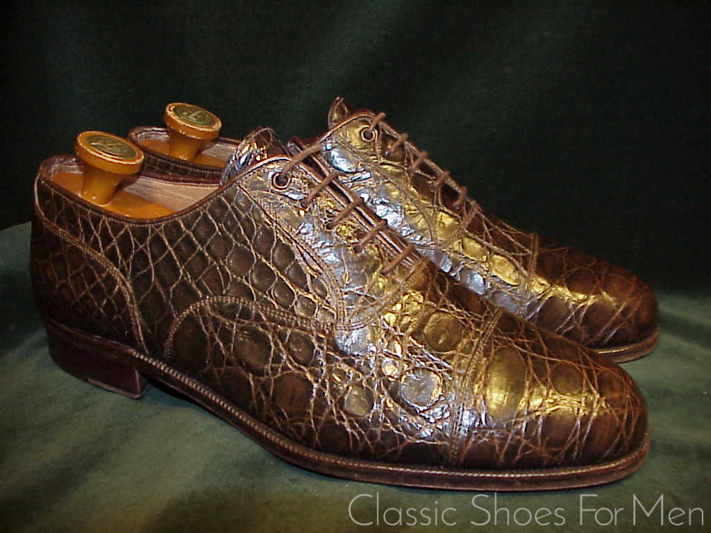 +Very Fine - Vintage CARMINA -PEPE ALBALADEJO Alligator Cap-Toe Oxford: US 9E (42E) - Image 9
