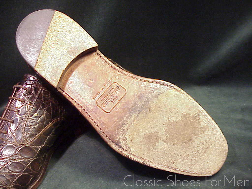 +Very Fine - Vintage CARMINA -PEPE ALBALADEJO Alligator Cap-Toe Oxford: US 9E (42E) - Image 13