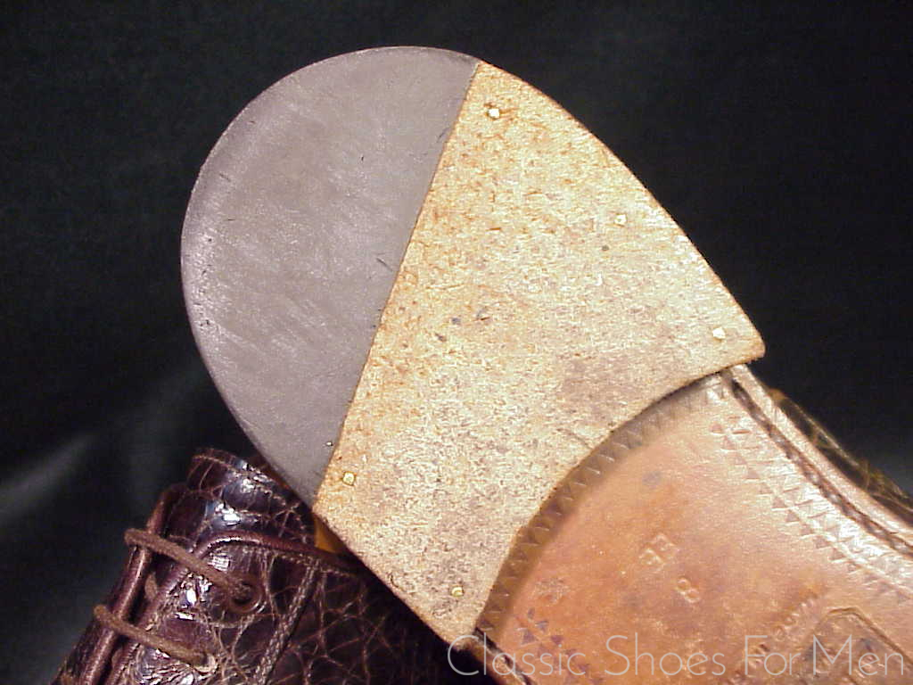 +Very Fine - Vintage CARMINA -PEPE ALBALADEJO Alligator Cap-Toe Oxford: US 9E (42E) - Image 15