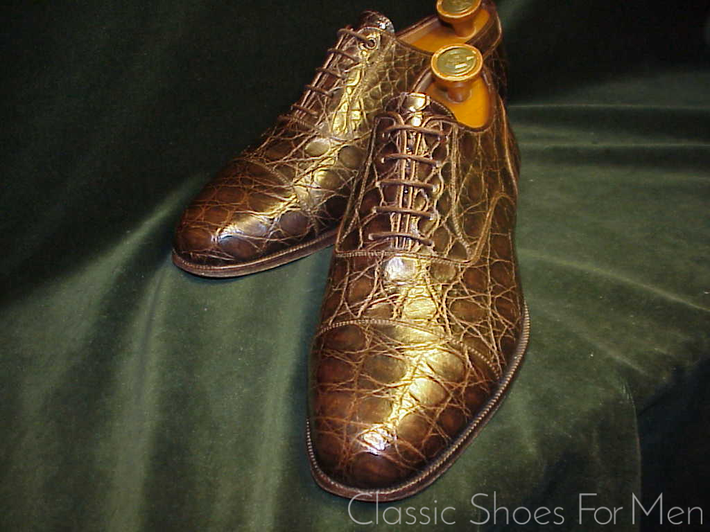 +Very Fine - Vintage CARMINA -PEPE ALBALADEJO Alligator Cap-Toe Oxford: US 9E (42E) - Image 6