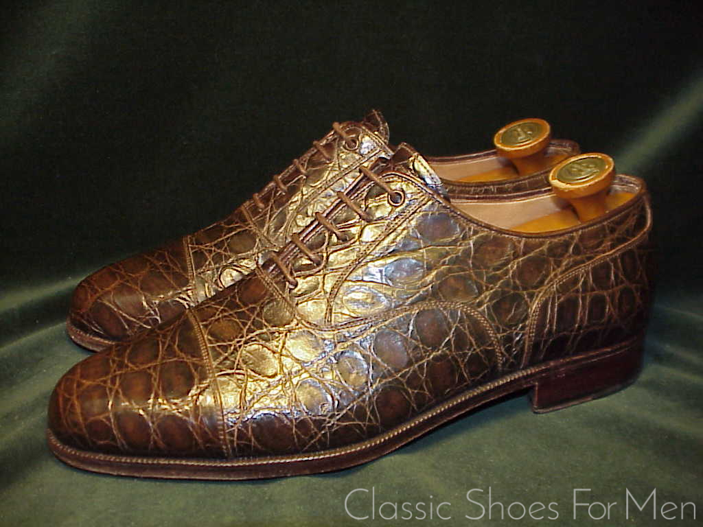 +Very Fine - Vintage CARMINA -PEPE ALBALADEJO Alligator Cap-Toe Oxford: US 9E (42E) - Image 7
