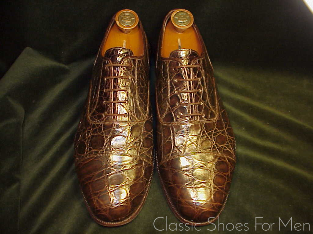 +Very Fine - Vintage CARMINA -PEPE ALBALADEJO Alligator Cap-Toe Oxford: US 9E (42E) - Image 2